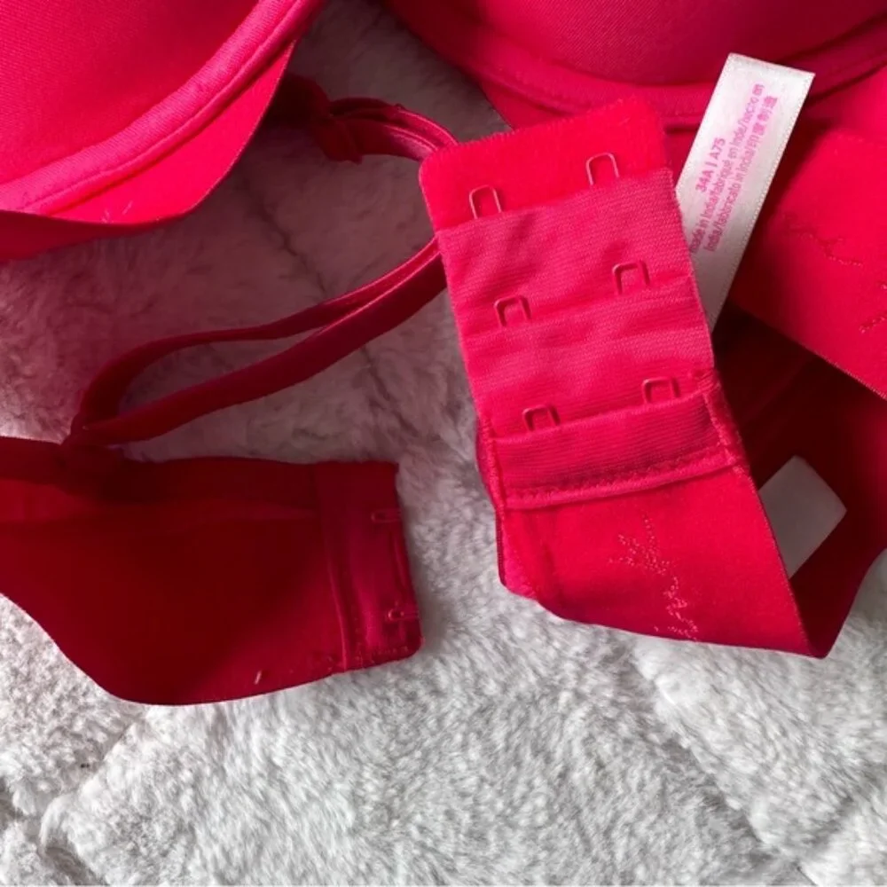 Victoria's Secret PINK | Red Script Wear Everywhere Push Up Bra | Size 34A